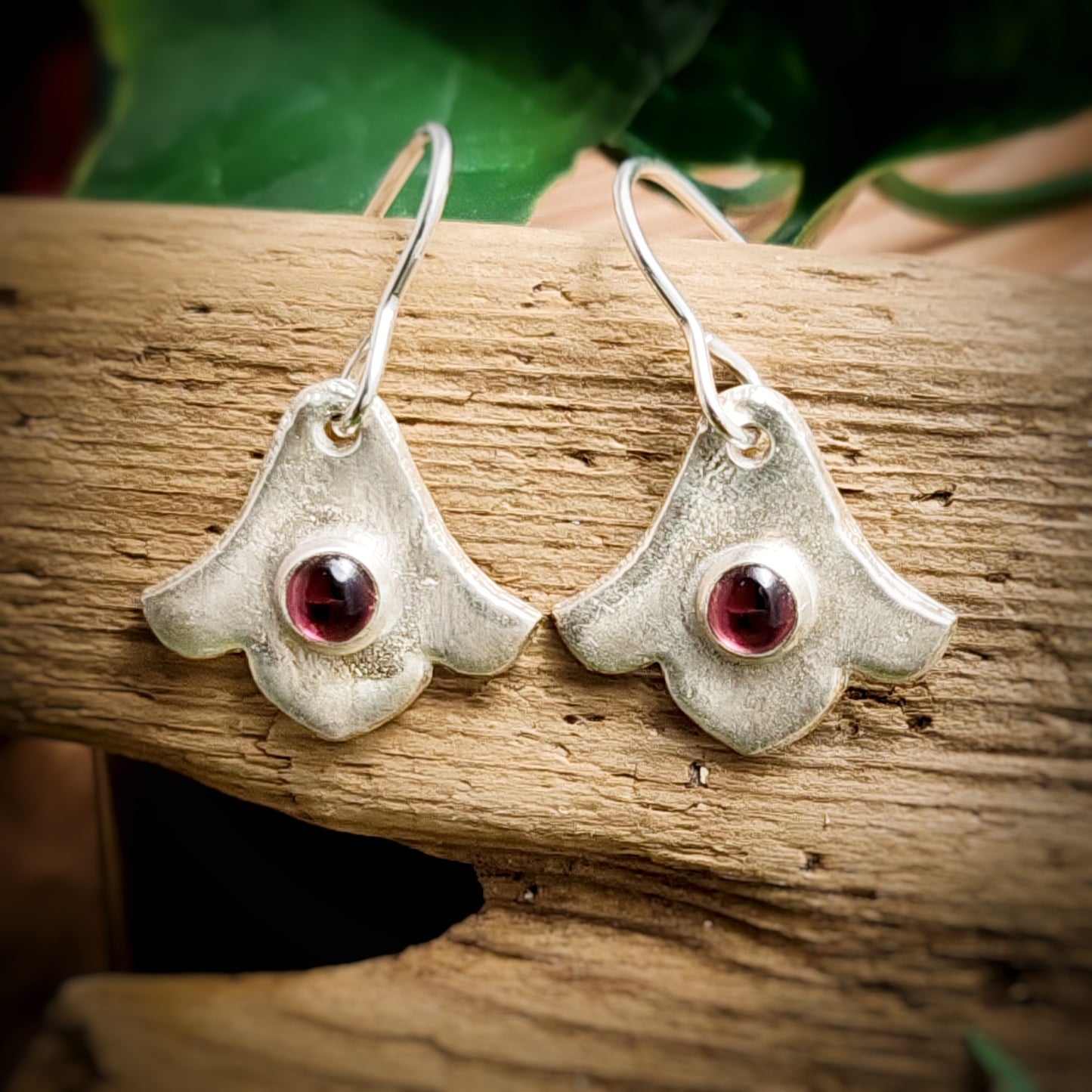 Bluebell Dangle Earrings With Rhodolite Garnet