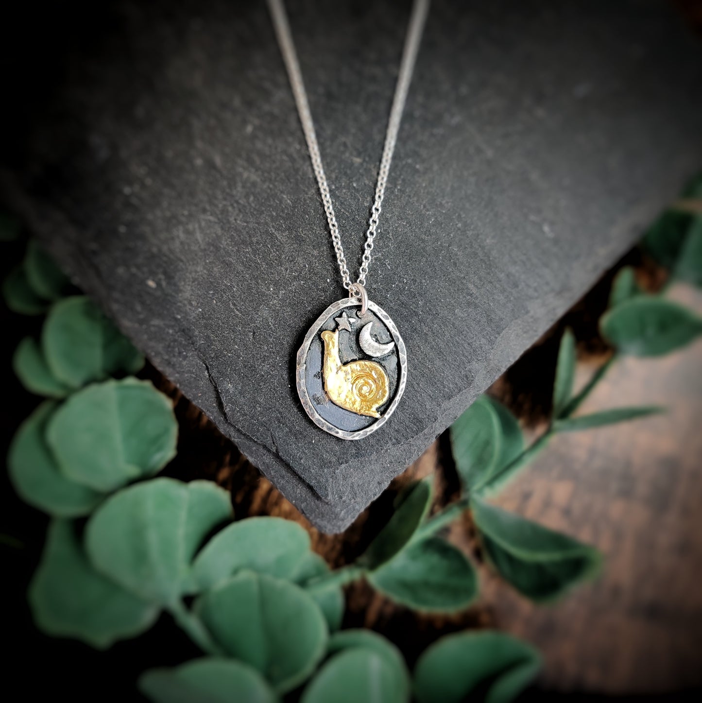 Golden Snail Necklace