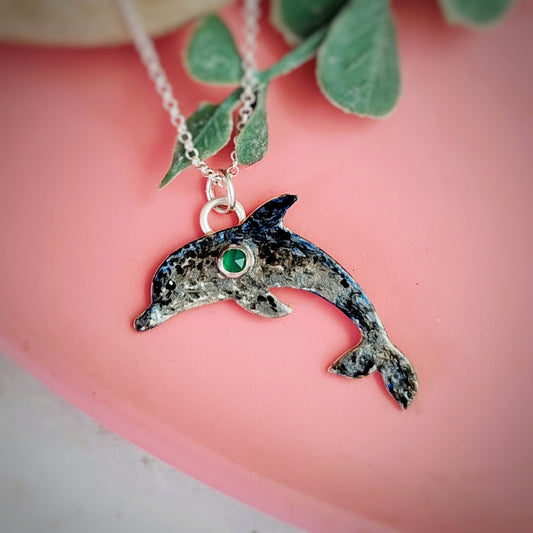 Hand Painted Dolphin Necklace