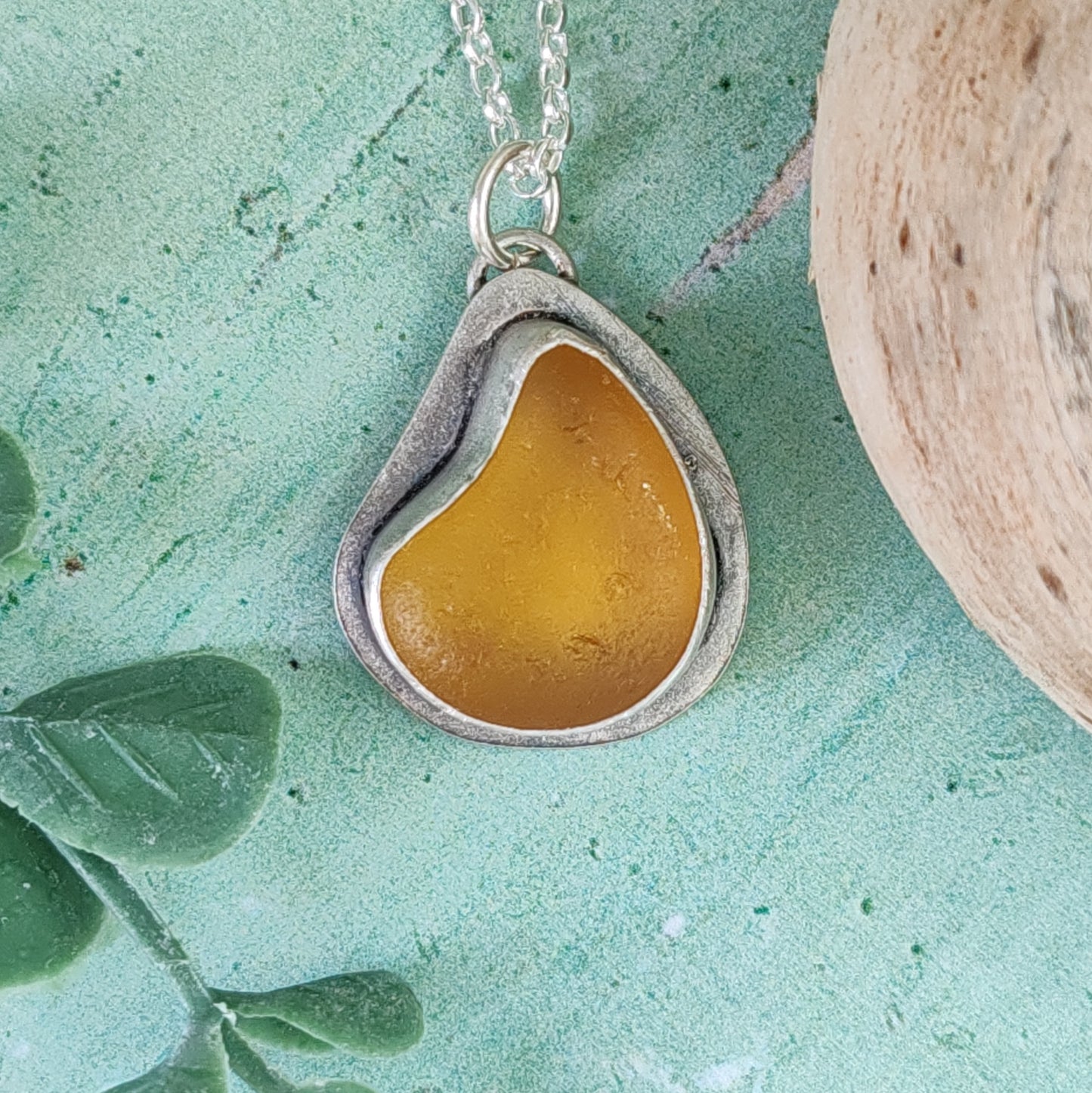 Yellow Sea Glass Necklace