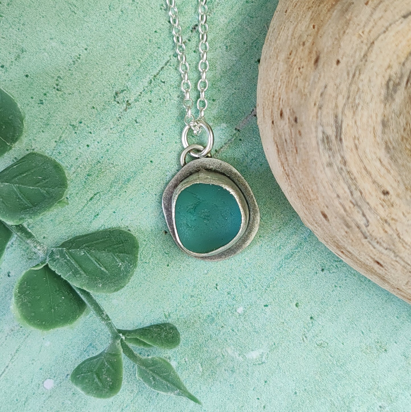 Aquamarine Sea Glass Necklace