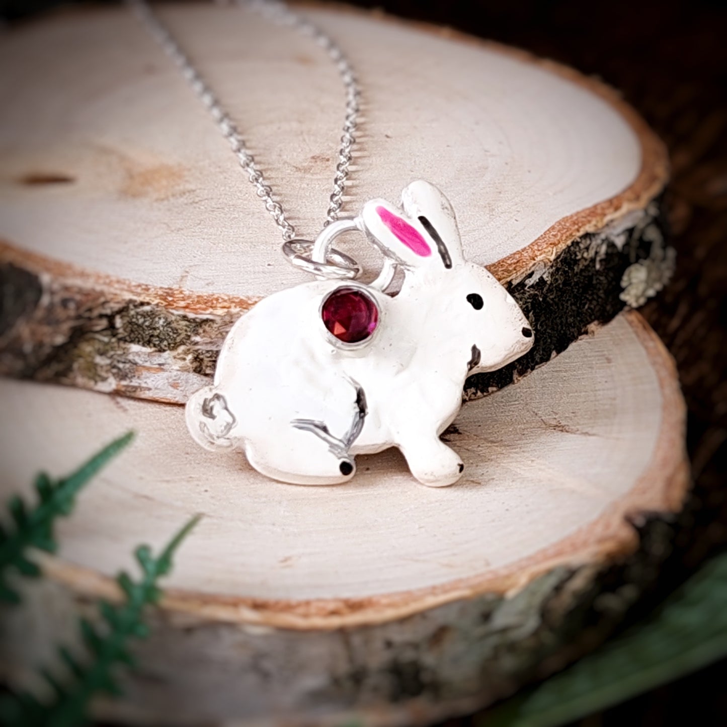 Hand Painted Rabbit Necklace