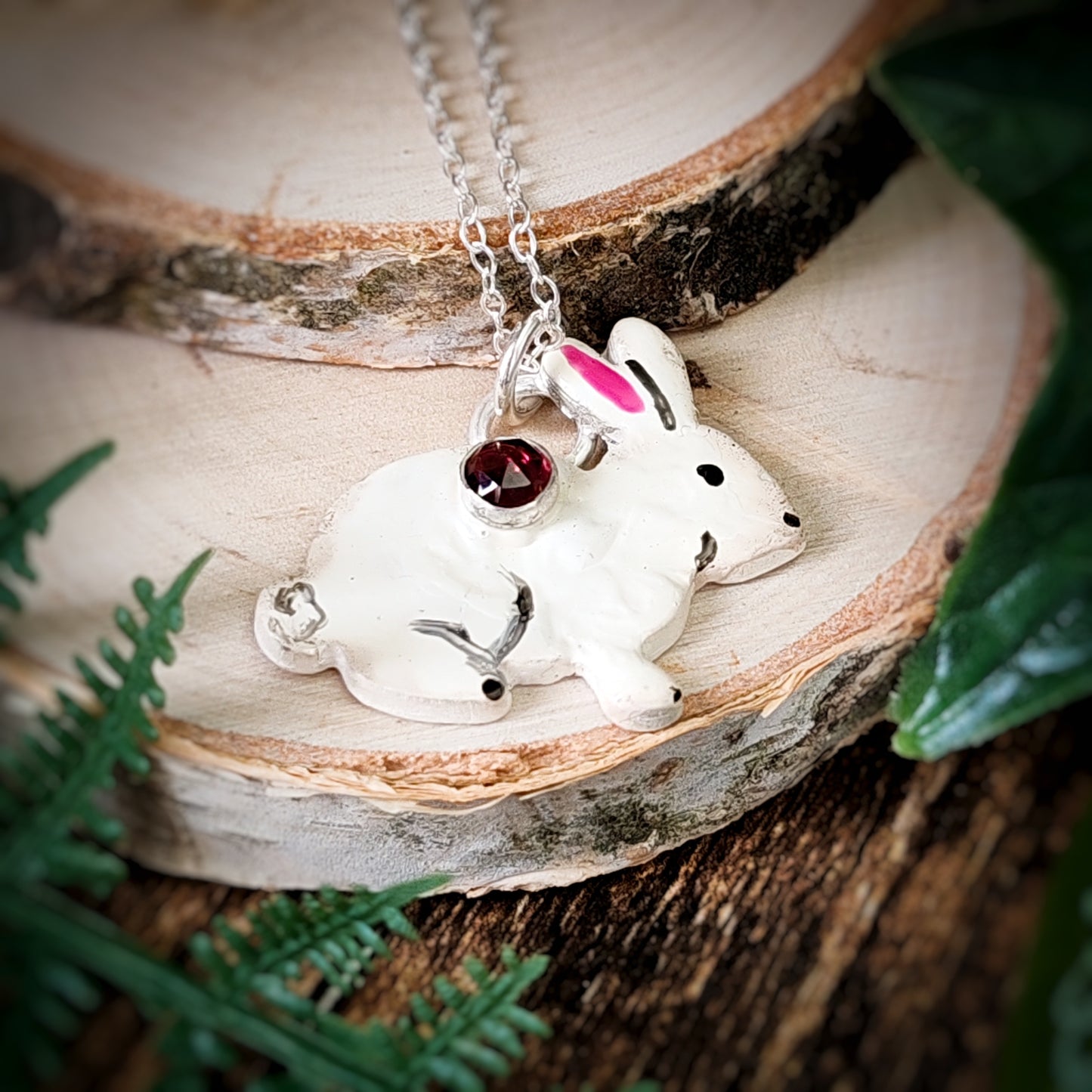 Hand Painted Rabbit Necklace