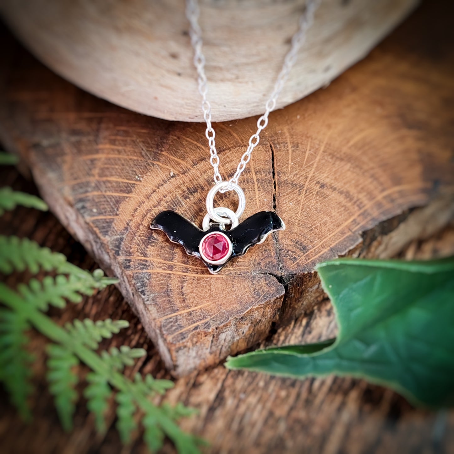 Hand Painted Bat Necklace