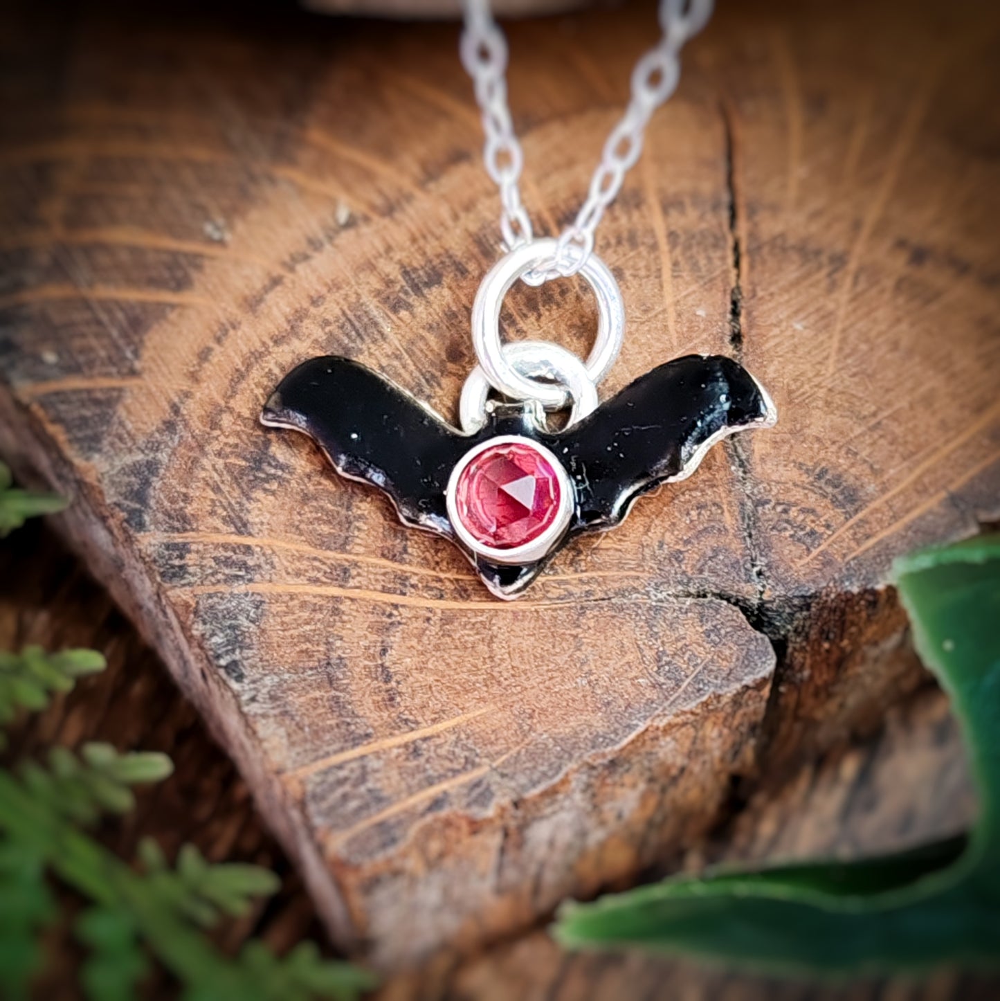 Hand Painted Bat Necklace