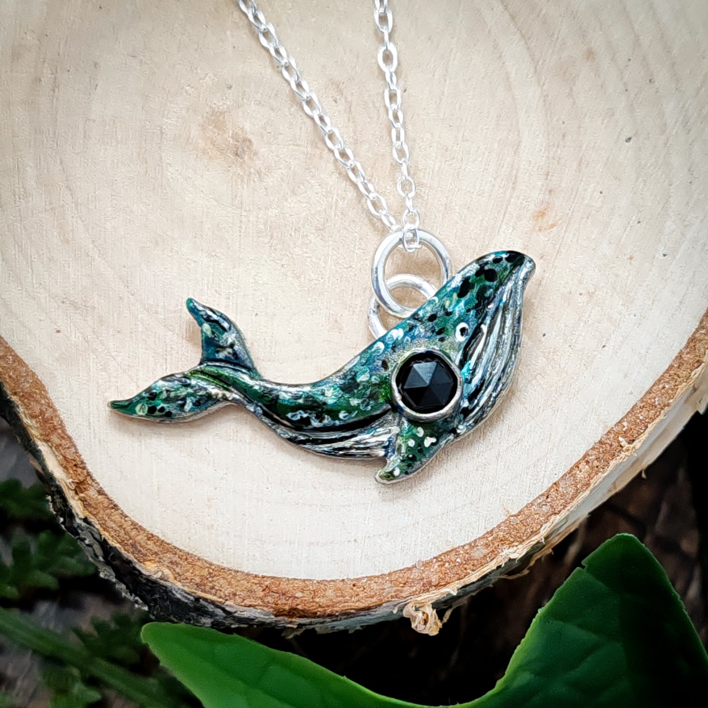 Hand Painted Whale Necklace