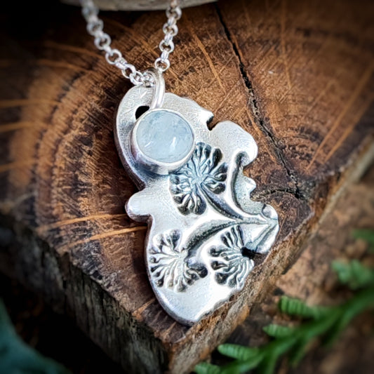 Moth With Rainbow Moonstone Necklace
