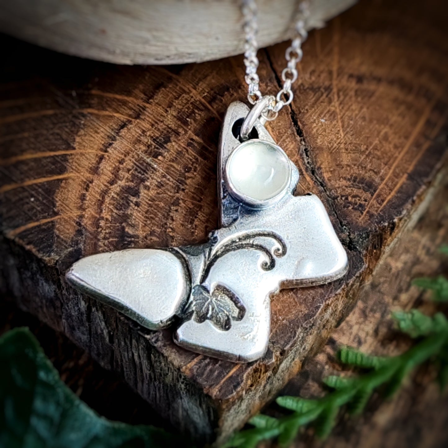 Butterfly And Prehnite Necklace