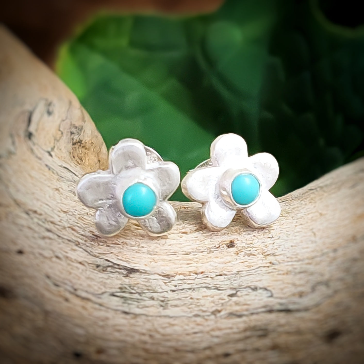 Organic Flower Stud Earrings