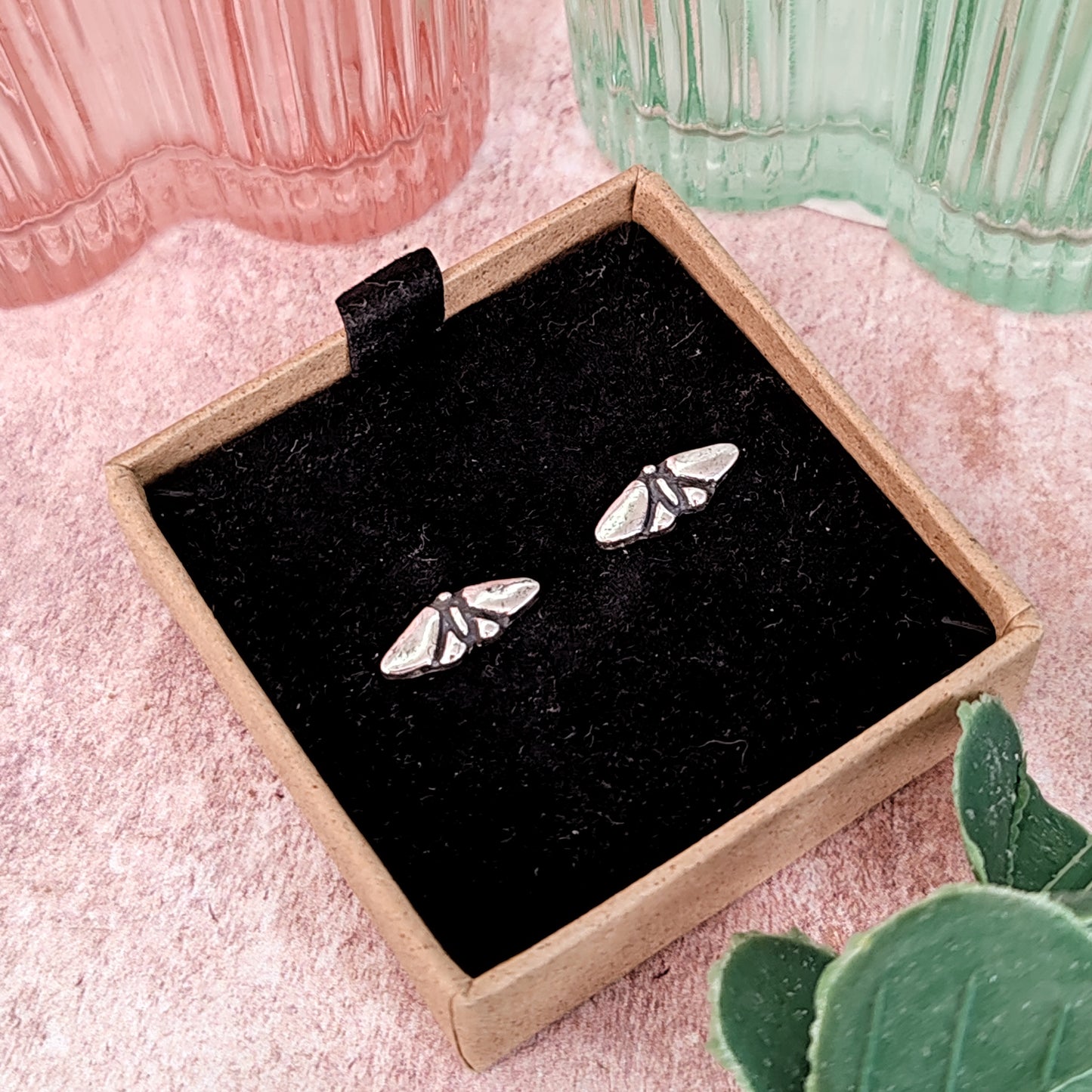 Small Moth Stud Earrings