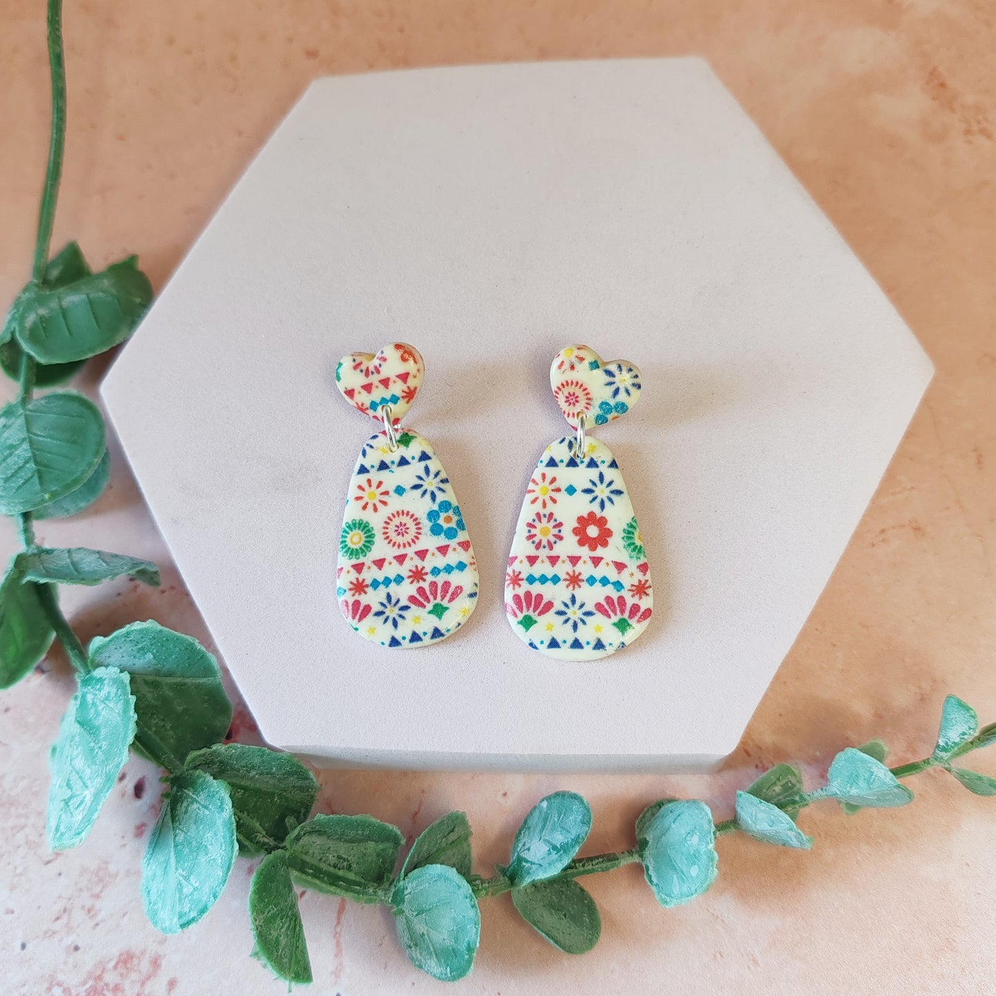 Colourful Tile Dangle Earrings