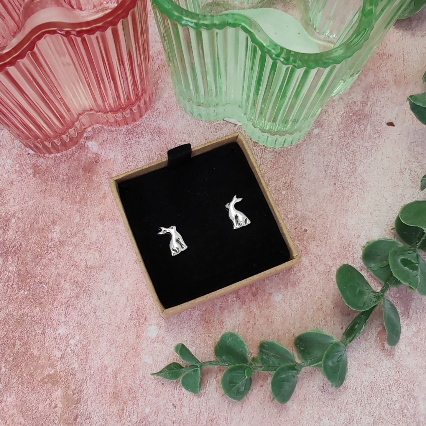 Small Hare Stud Earrings