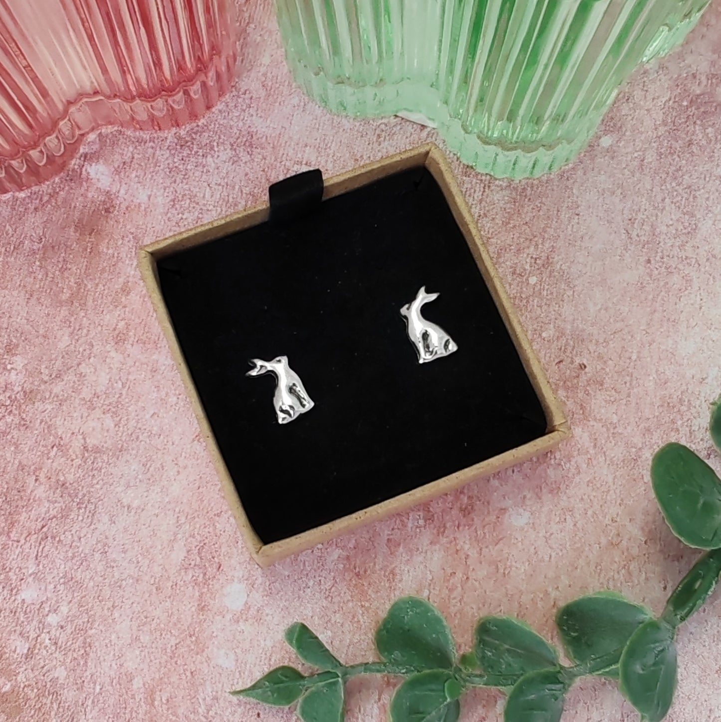 Small Hare Stud Earrings