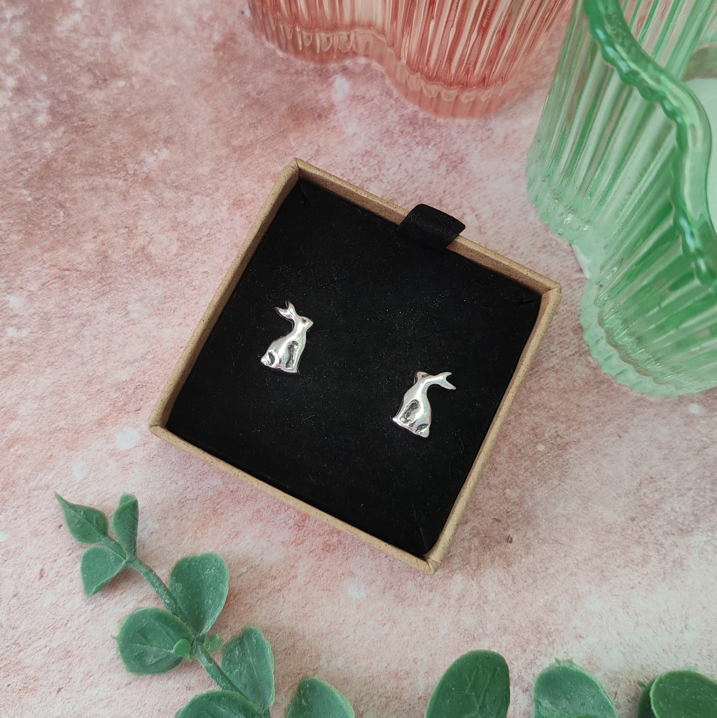 Small Hare Stud Earrings