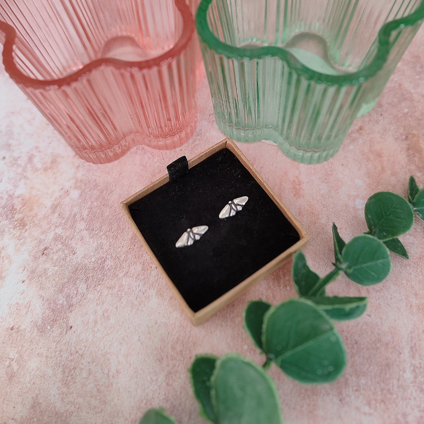 Small Moth Stud Earrings