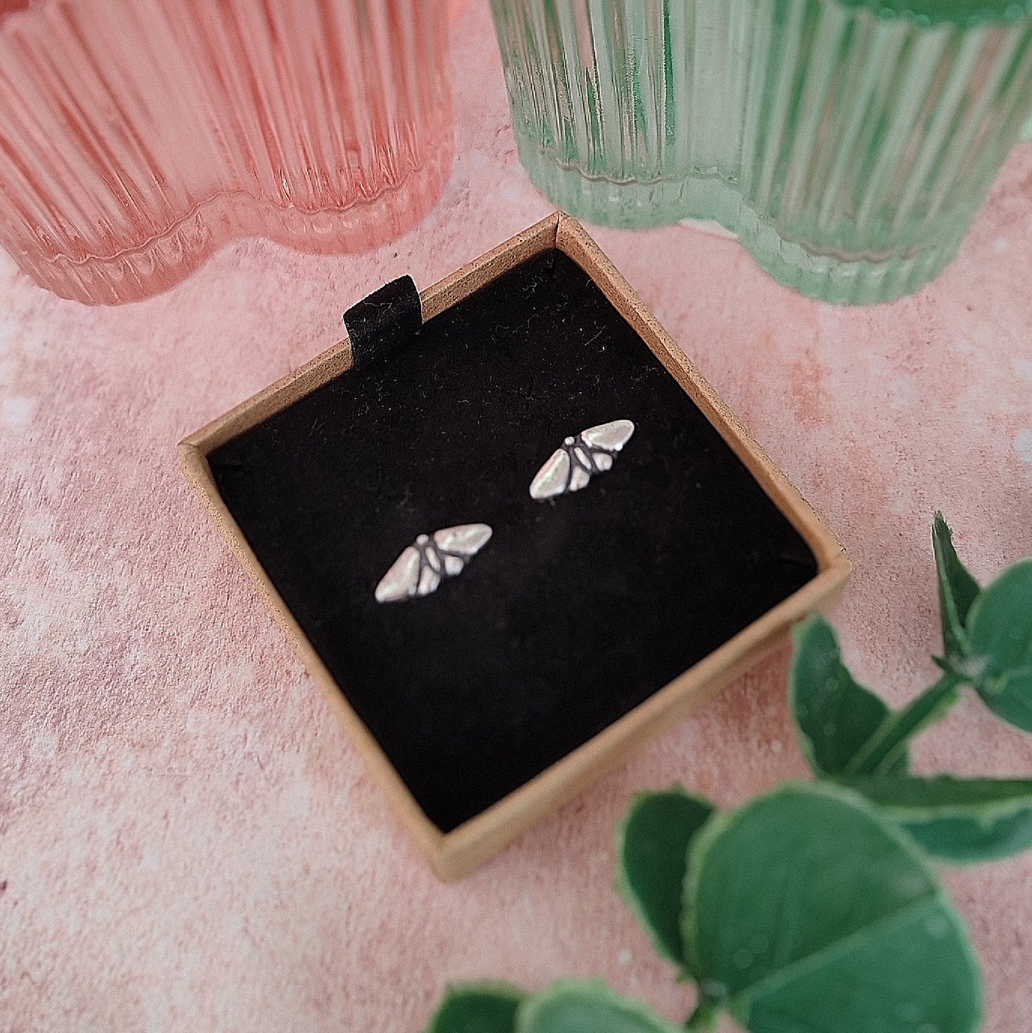 Small Moth Stud Earrings