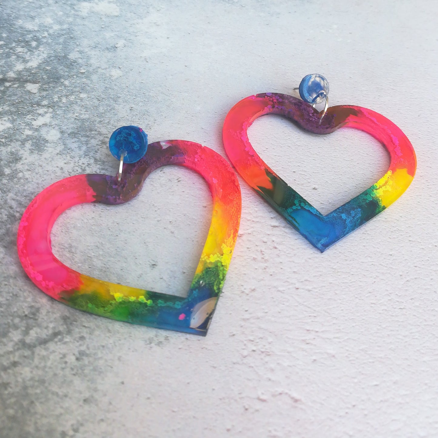 Rainbow Heart Earrings