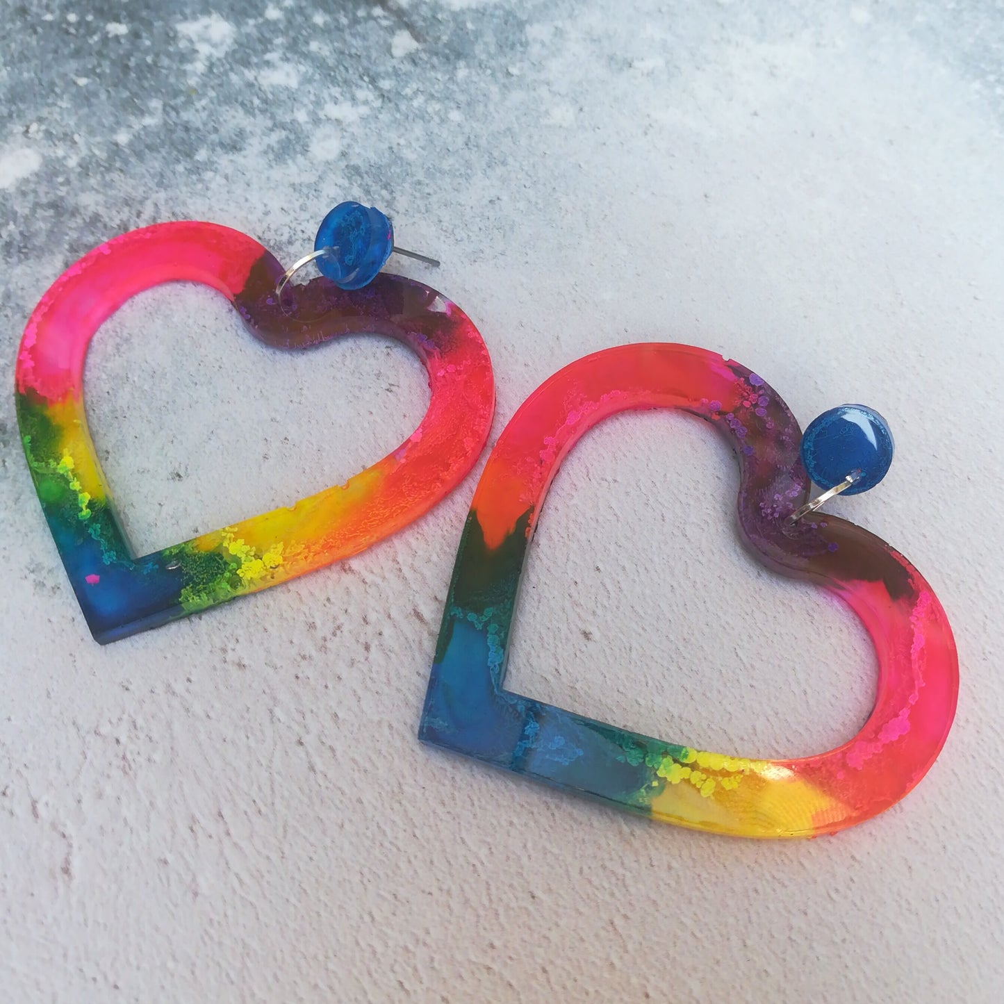 Rainbow Heart Earrings
