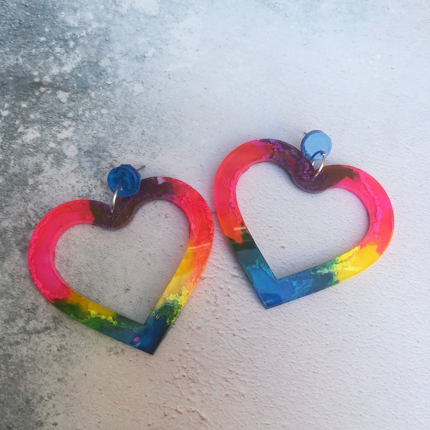 Rainbow Heart Earrings