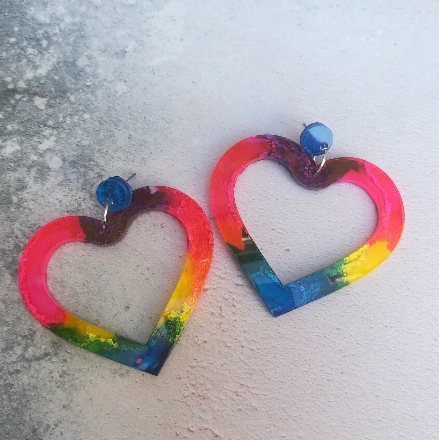 Rainbow Heart Earrings