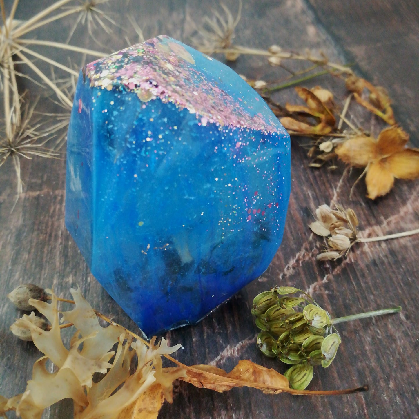 Blue Faux Crystal Ornament