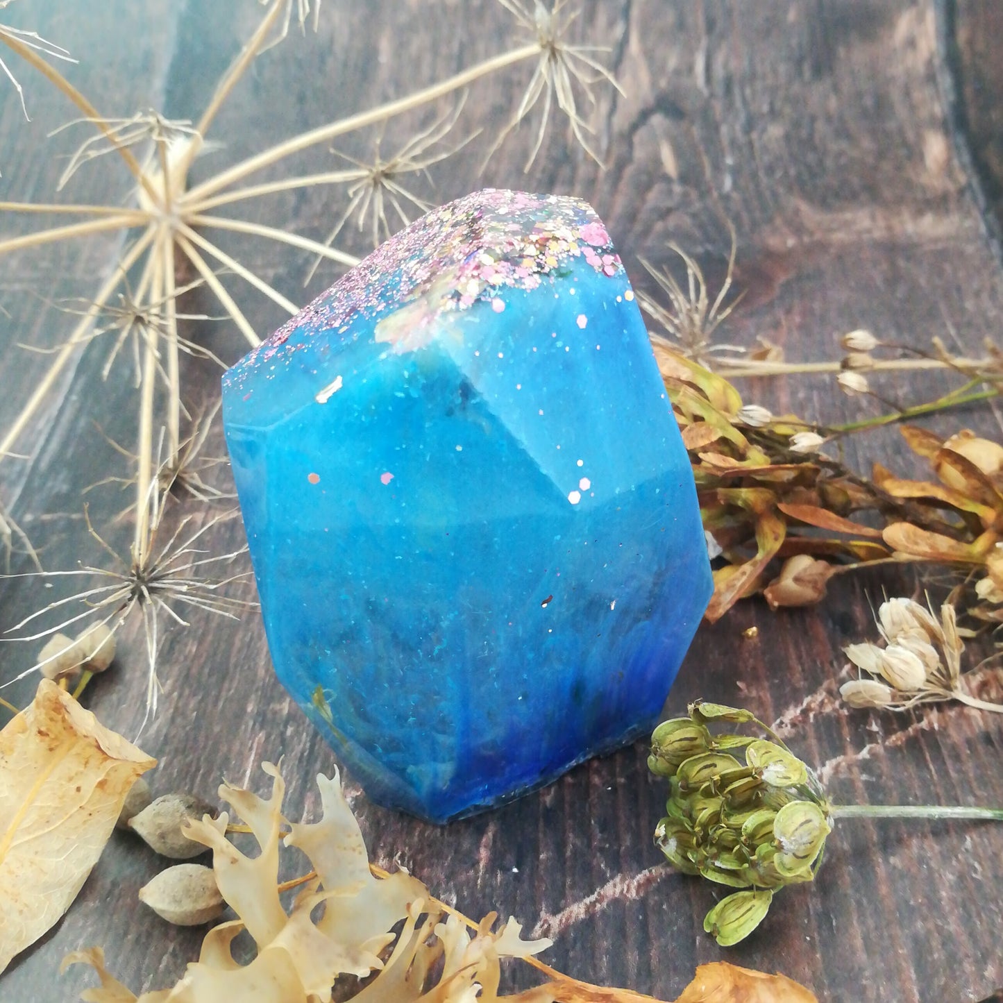 Blue Faux Crystal Ornament