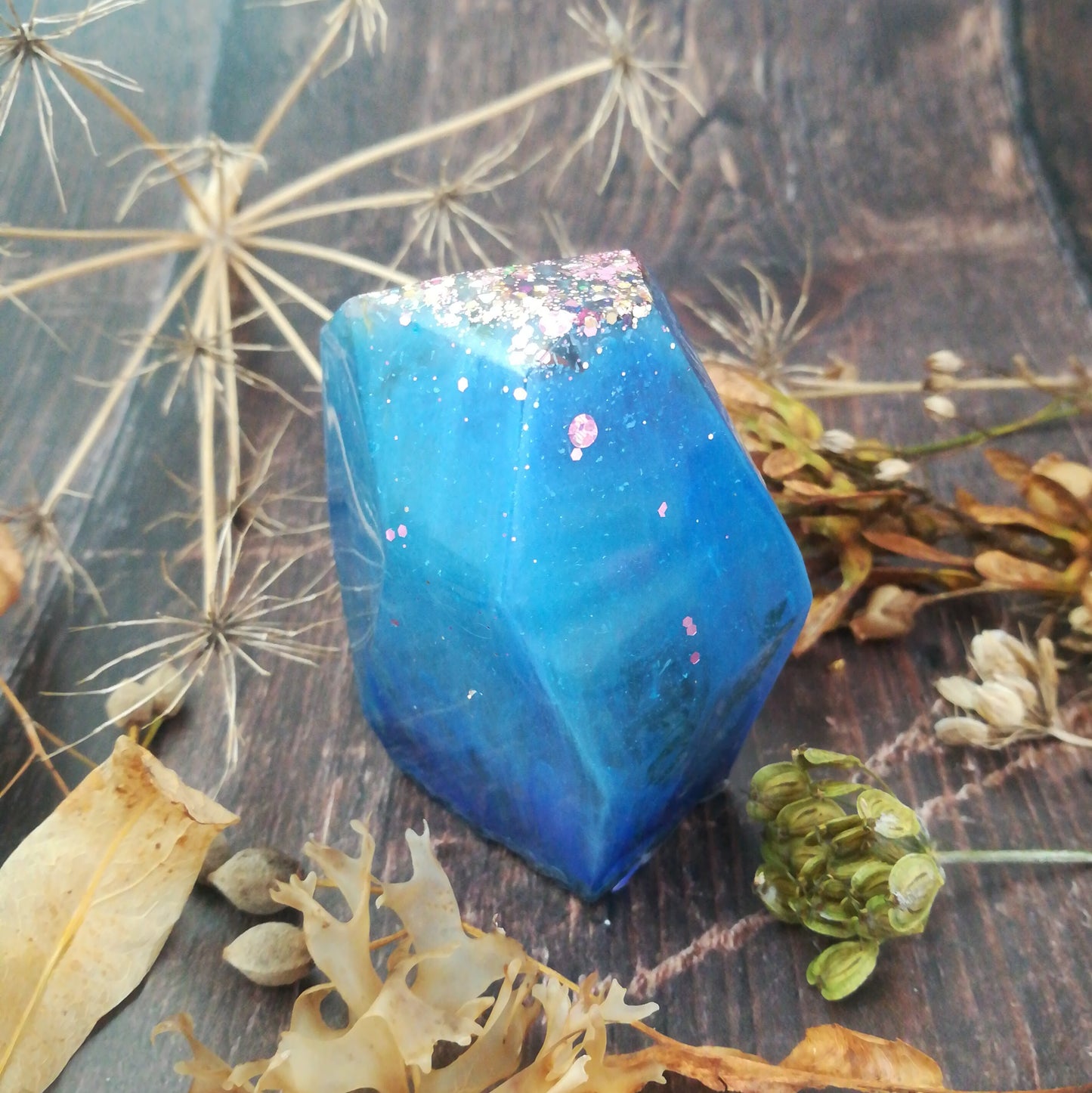 Blue Faux Crystal Ornament