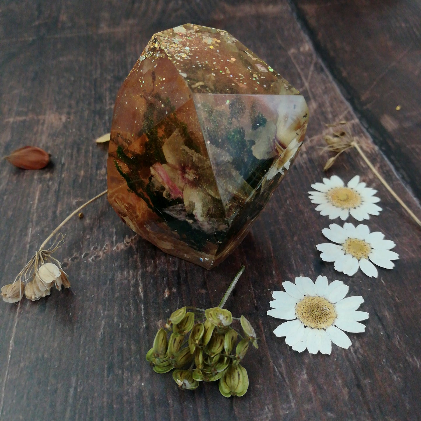 Faux Crystal Flower Ornament