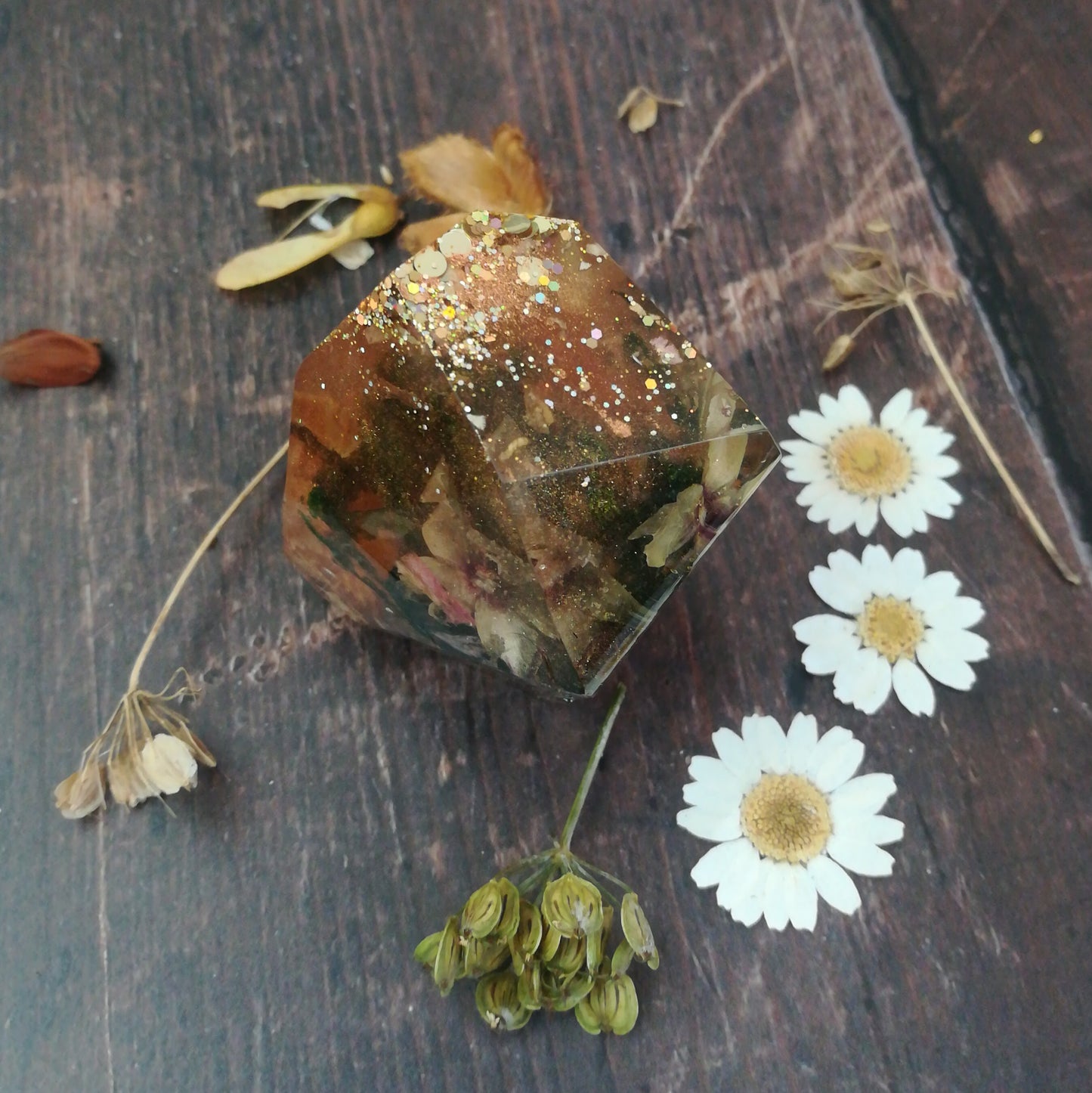 Faux Crystal Flower Ornament