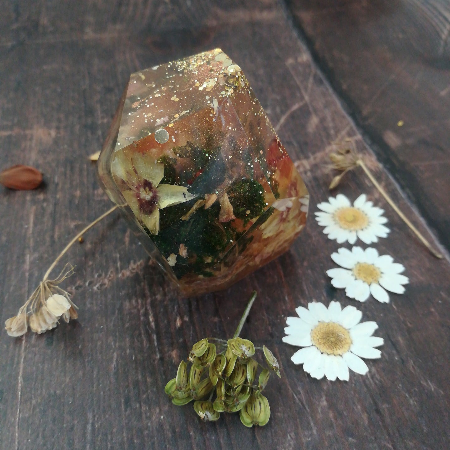 Faux Crystal Flower Ornament