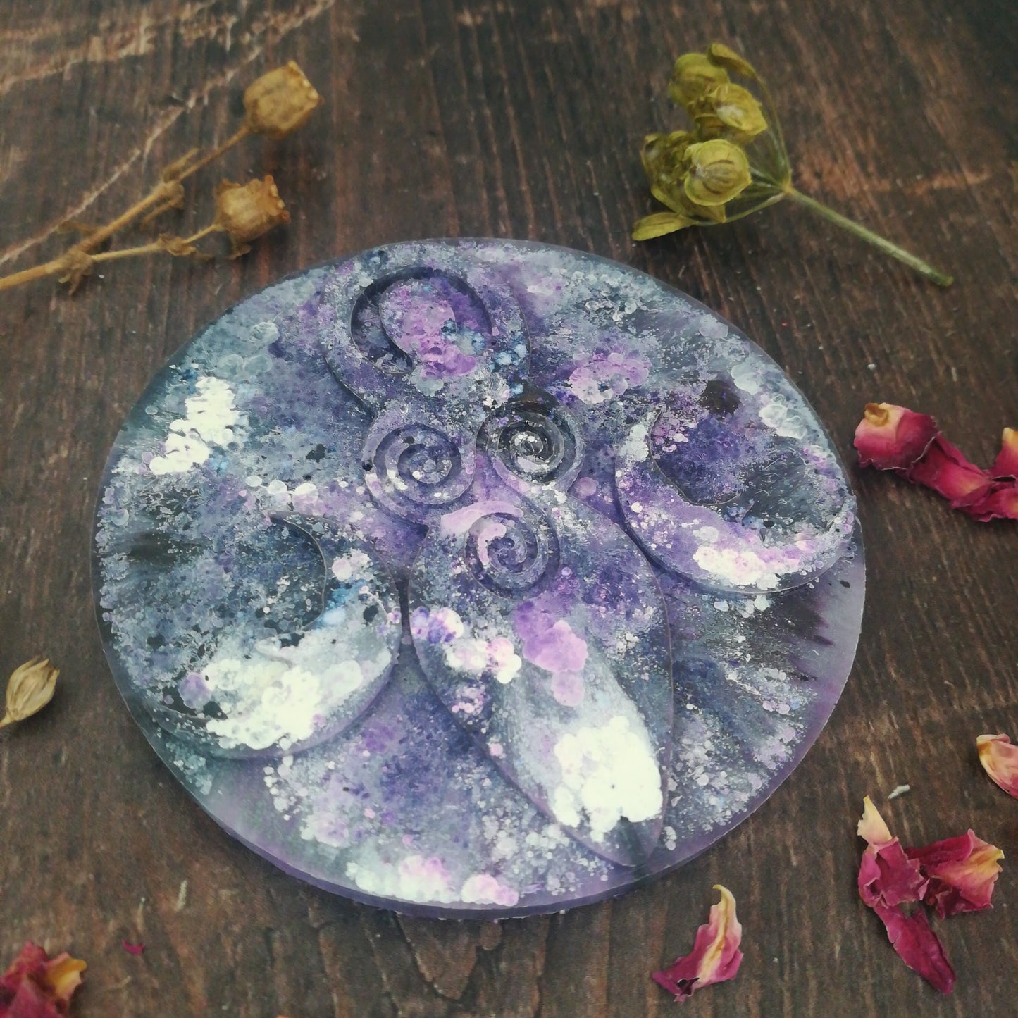 Purple Triple Moon Goddess Altar Tile