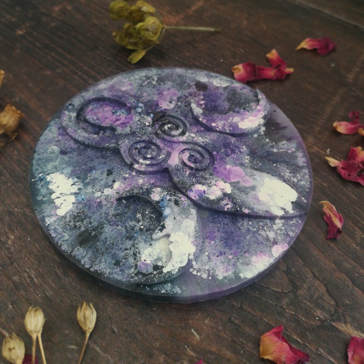 Purple Triple Moon Goddess Altar Tile