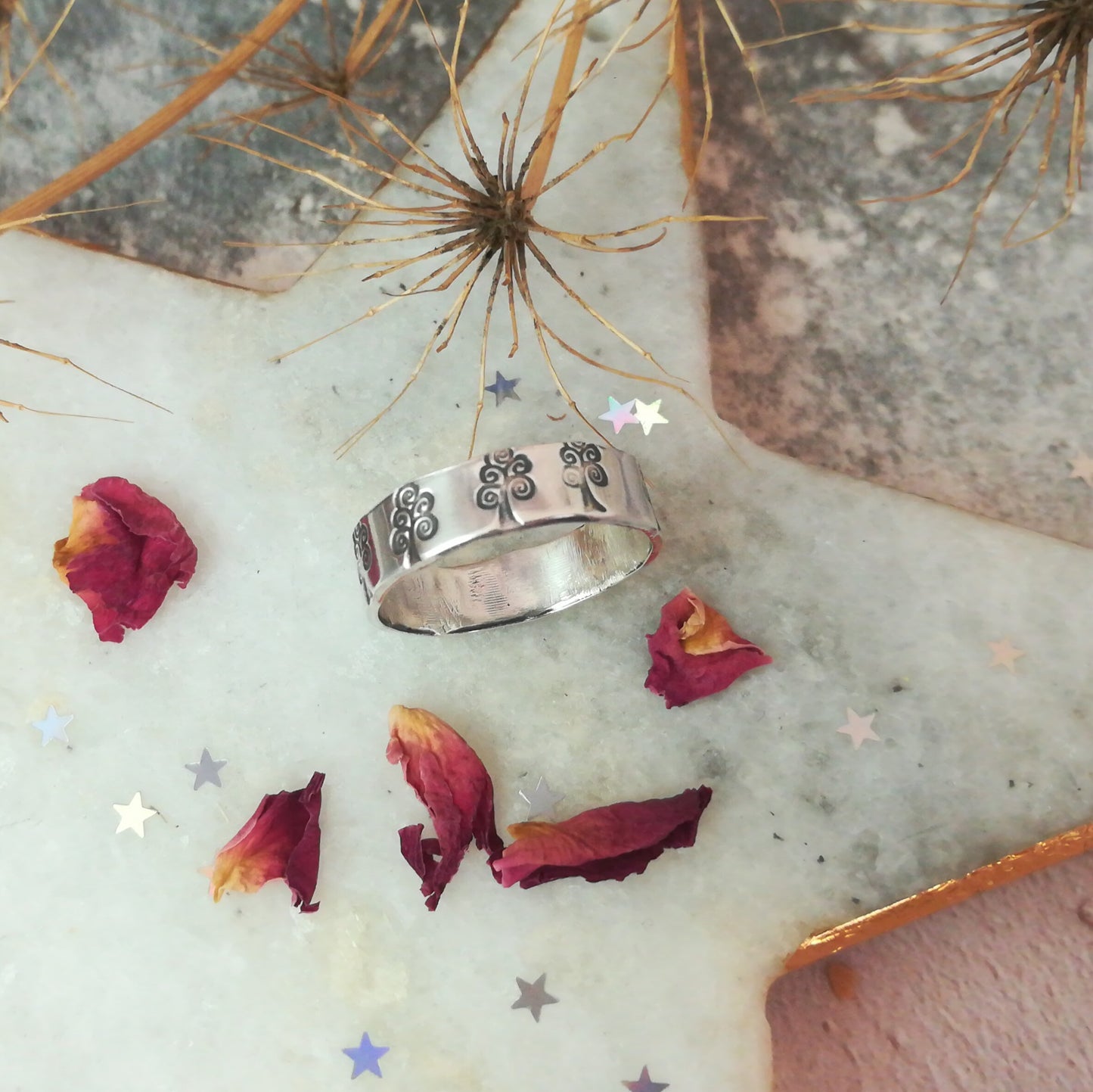 Swirly Tree Sterling Silver Ring