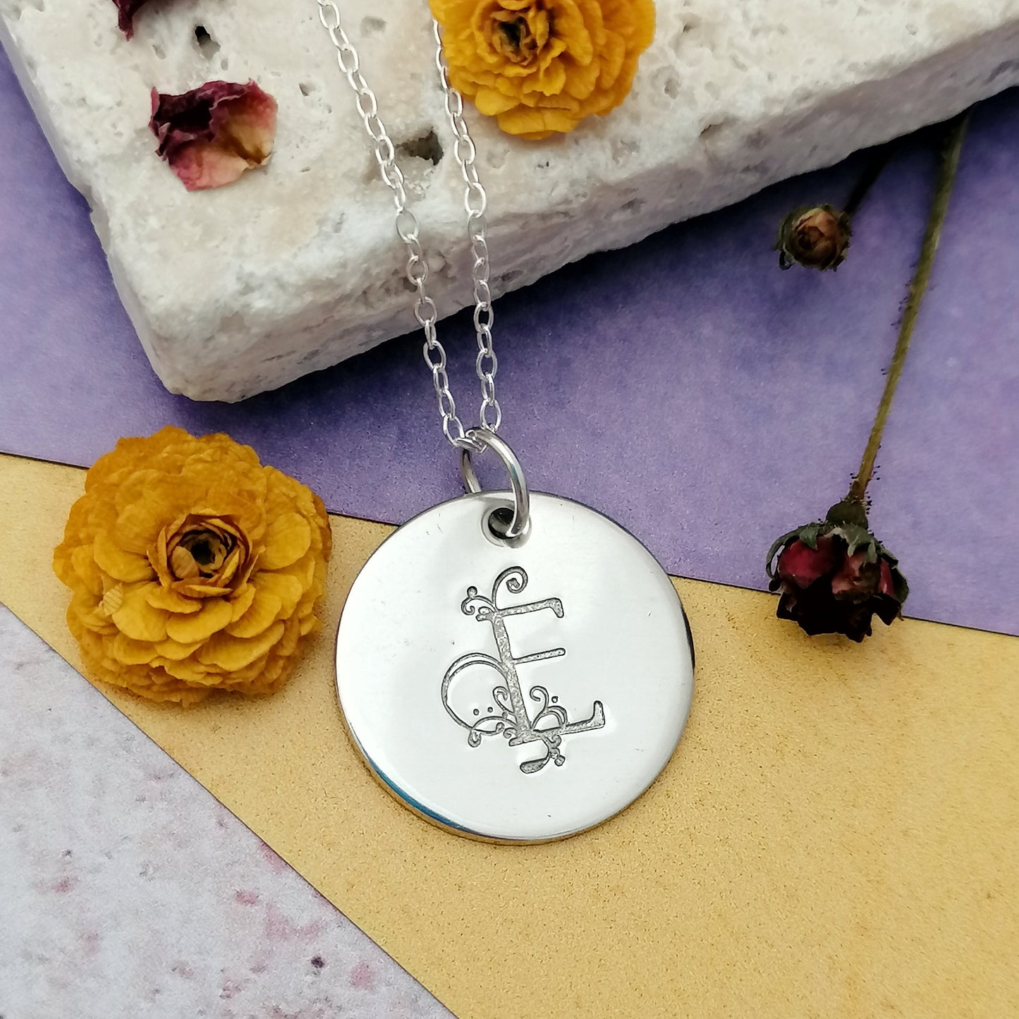 Personalised Floral Initial Necklace