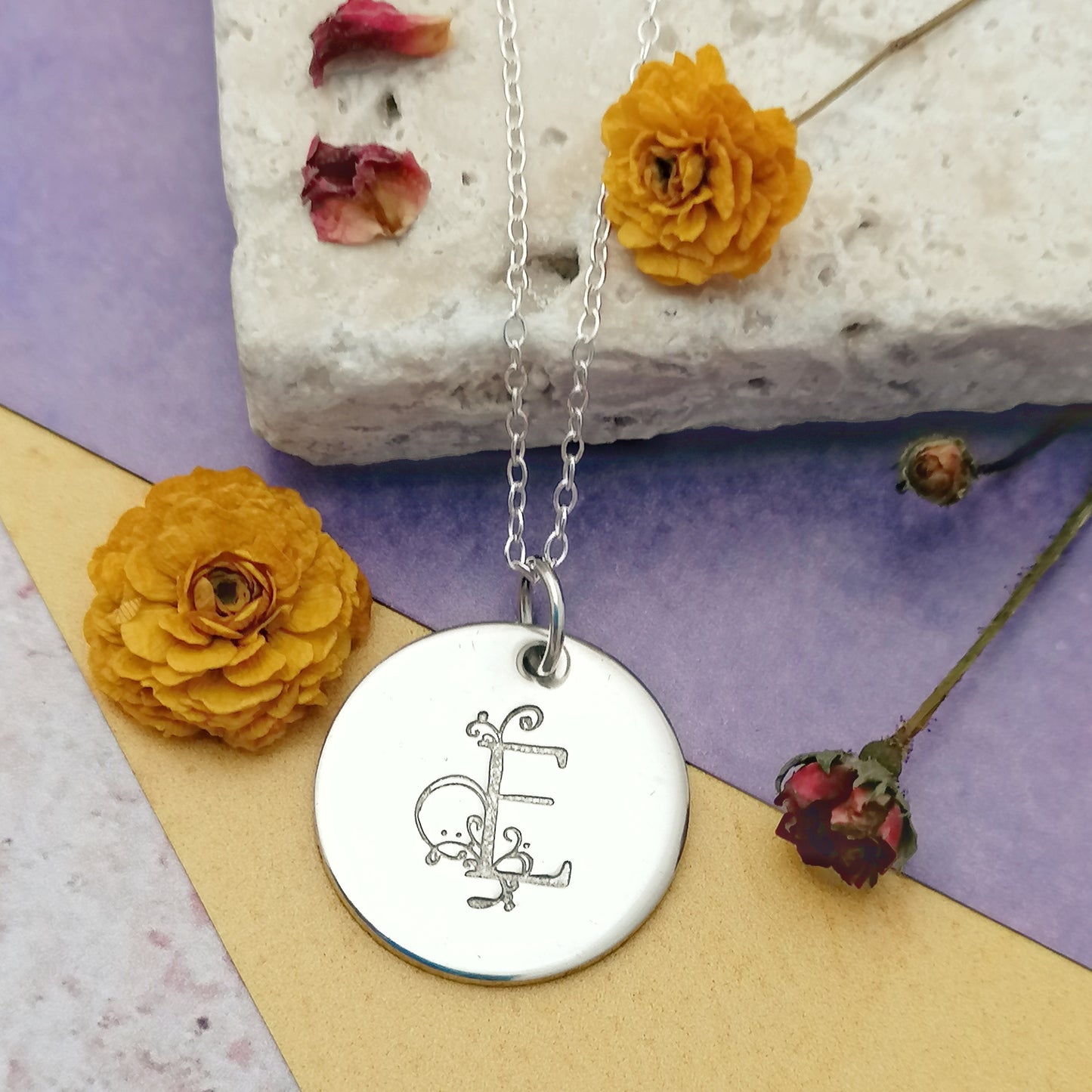 Personalised Floral Initial Necklace