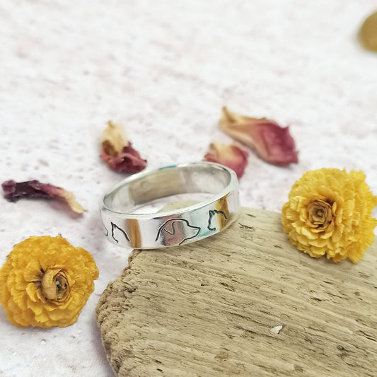 Cat Dog Sterling Silver Ring