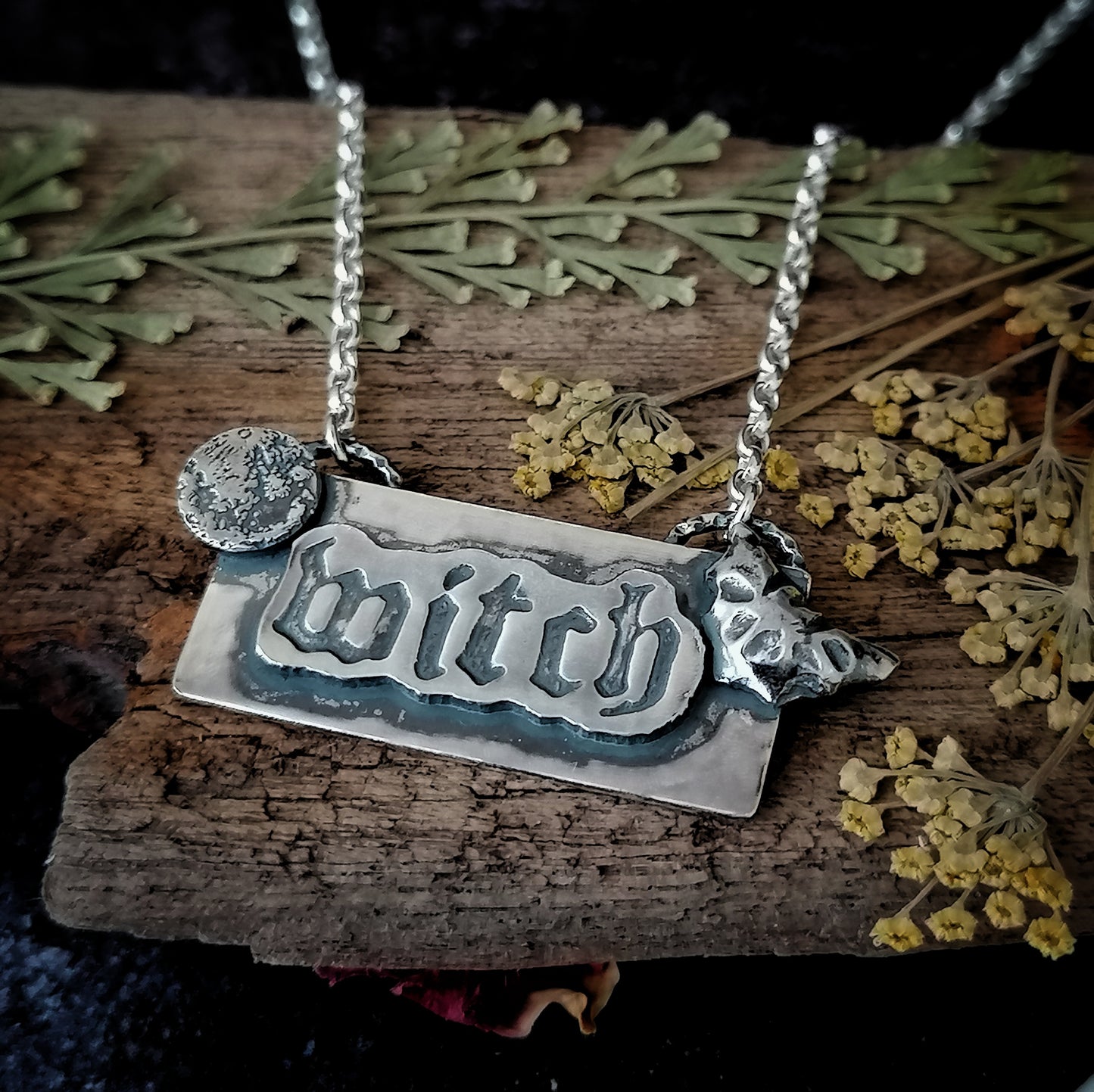 Witch and Bat Necklace