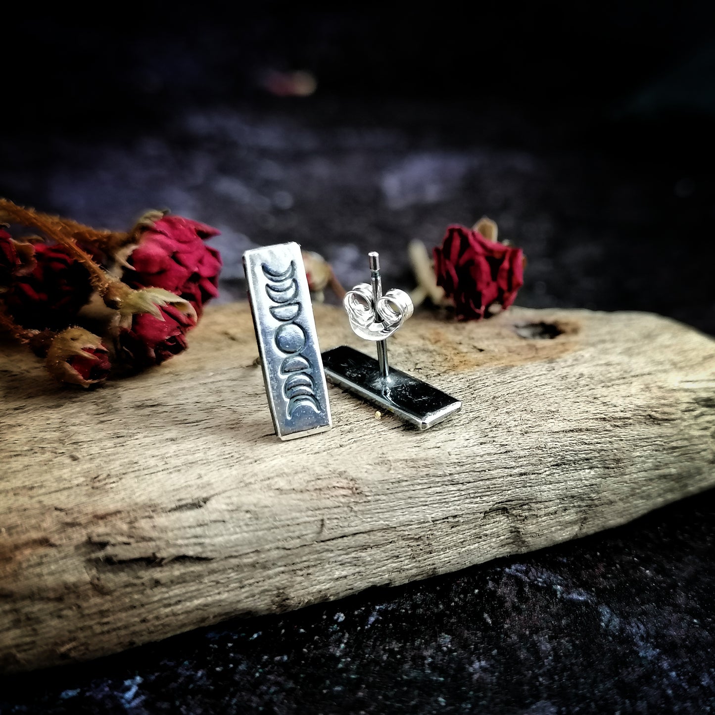 Moon Phases Bar Earrings