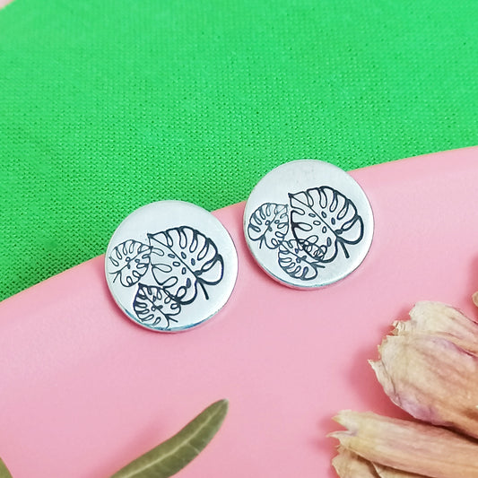 Monstera Oversized Stud Earrings
