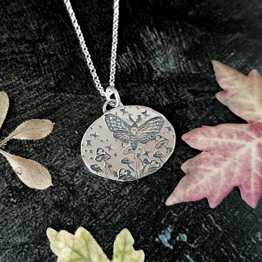 Deathhead Moth Mushroom Necklace
