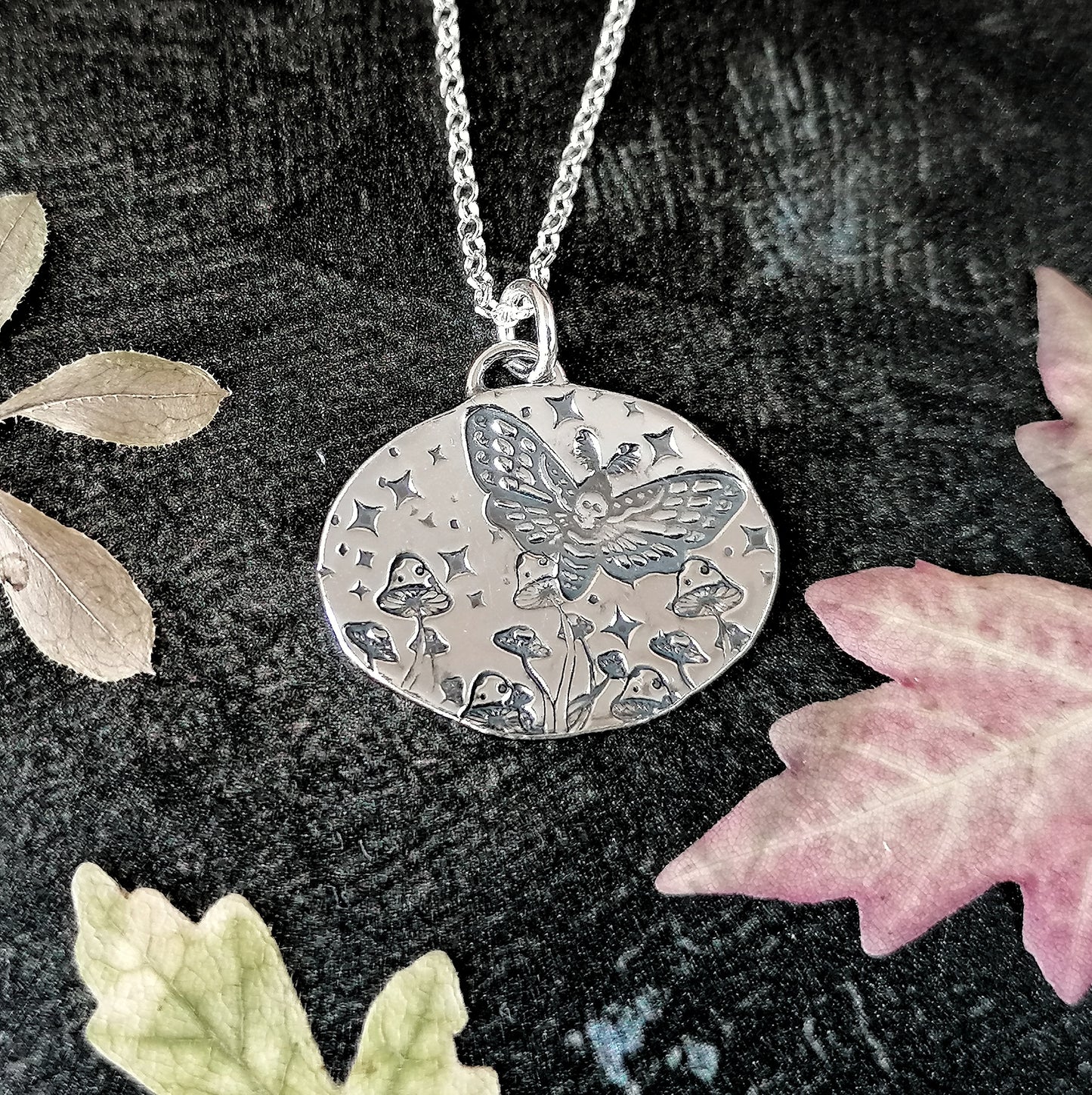 Deathhead Moth Mushroom Necklace