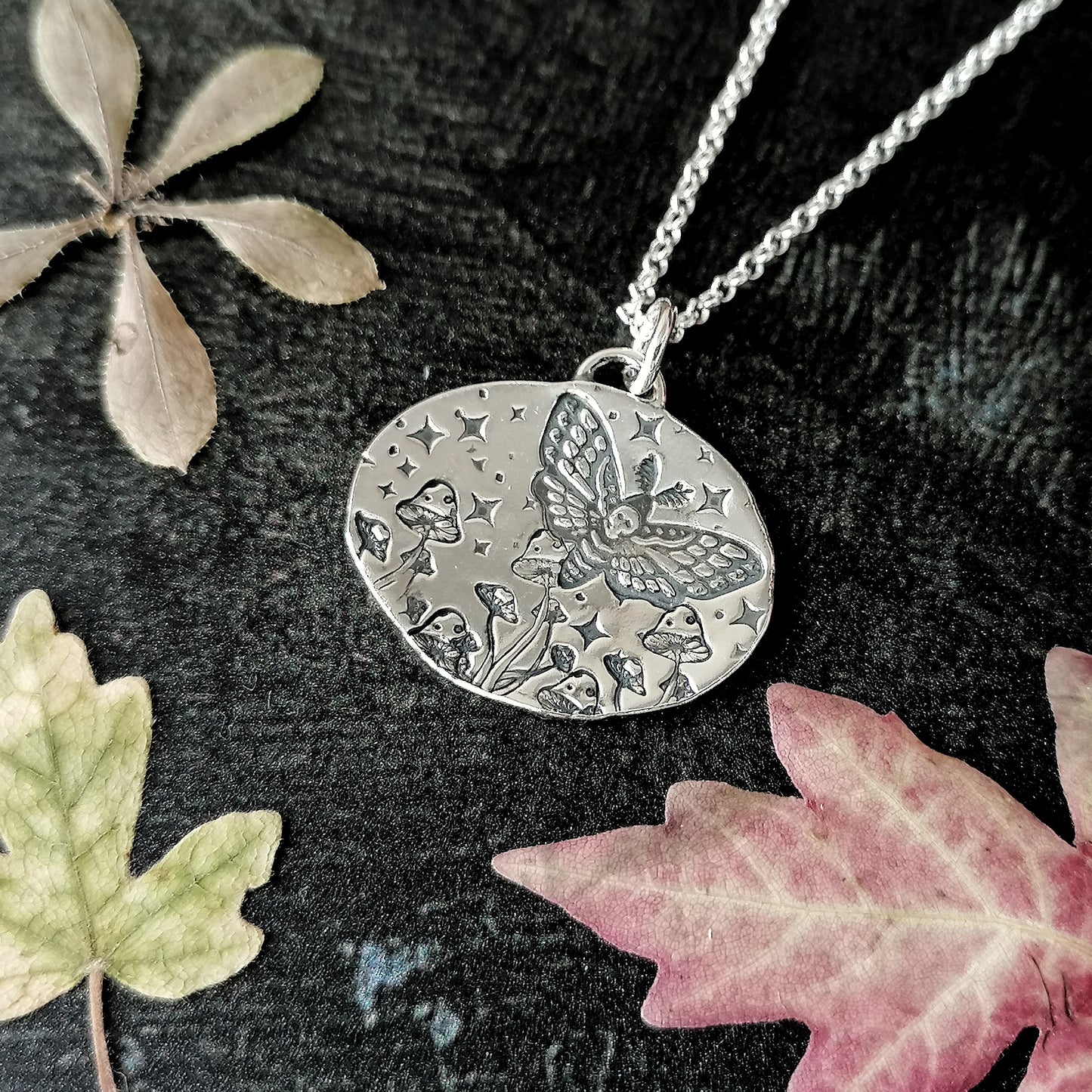 Deathhead Moth Mushroom Necklace