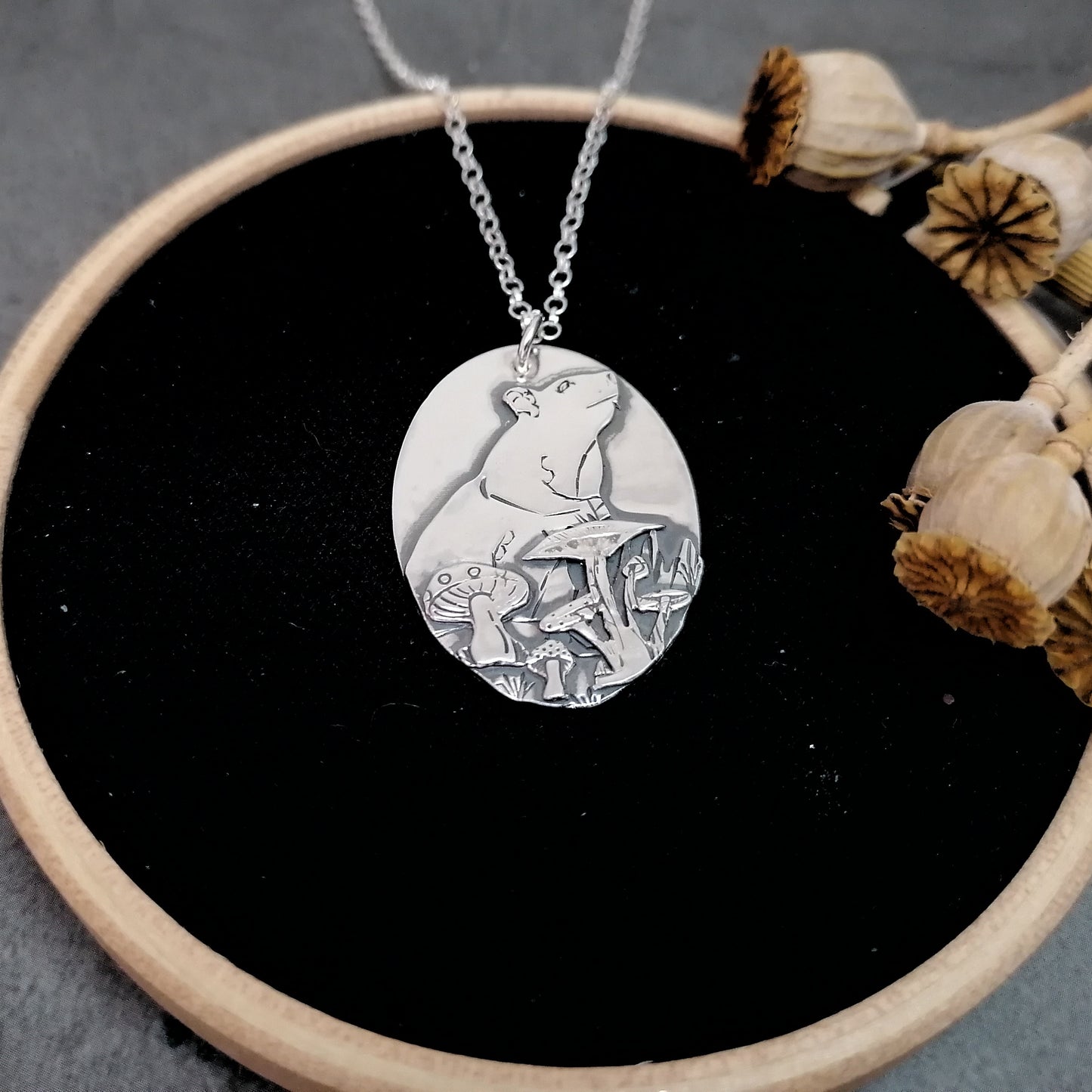 Rat With Mushrooms Necklace