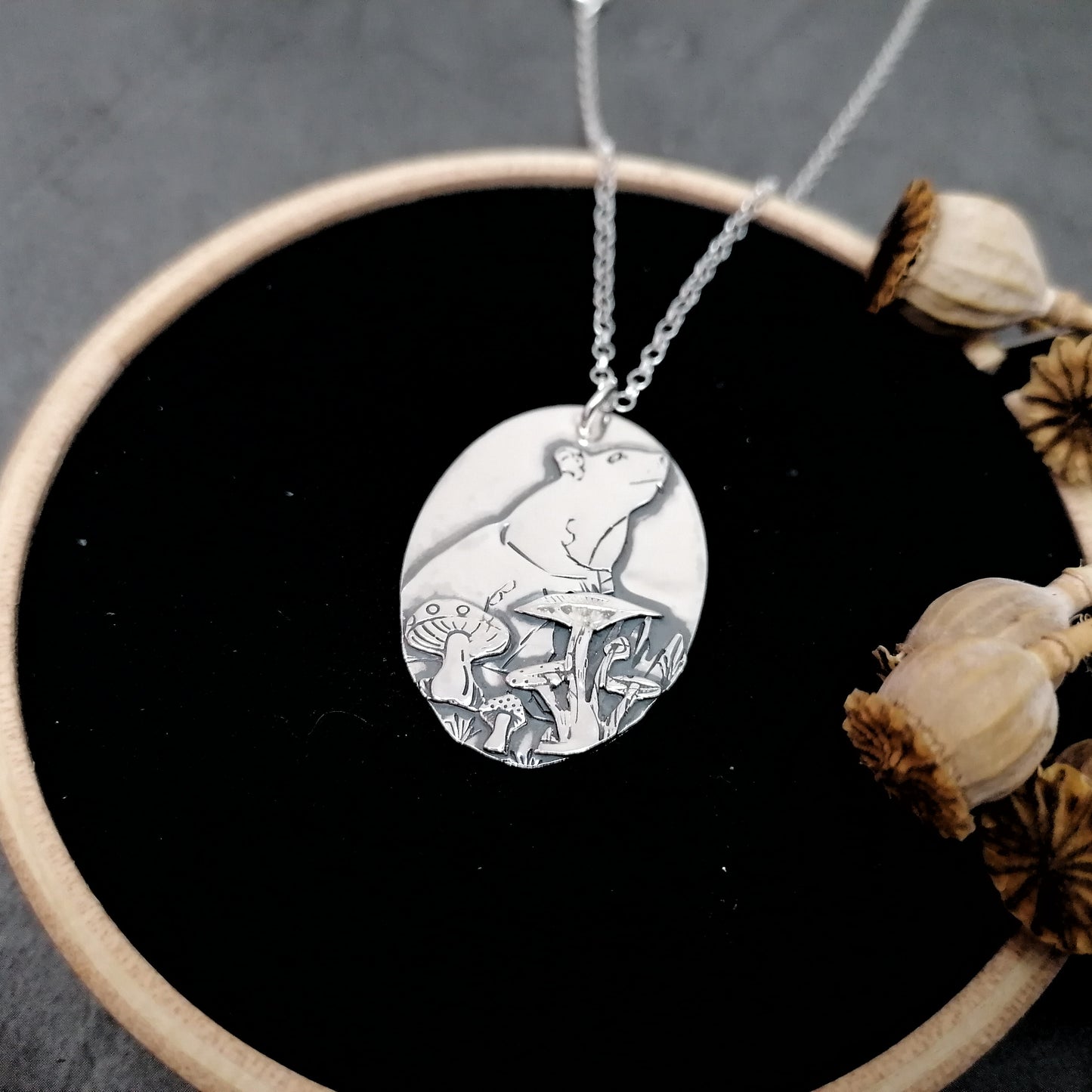 Rat With Mushrooms Necklace