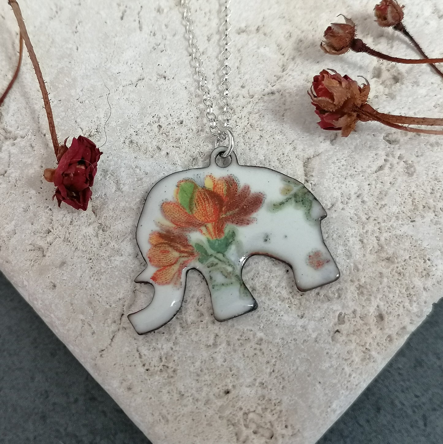 Floral Elephant Necklace