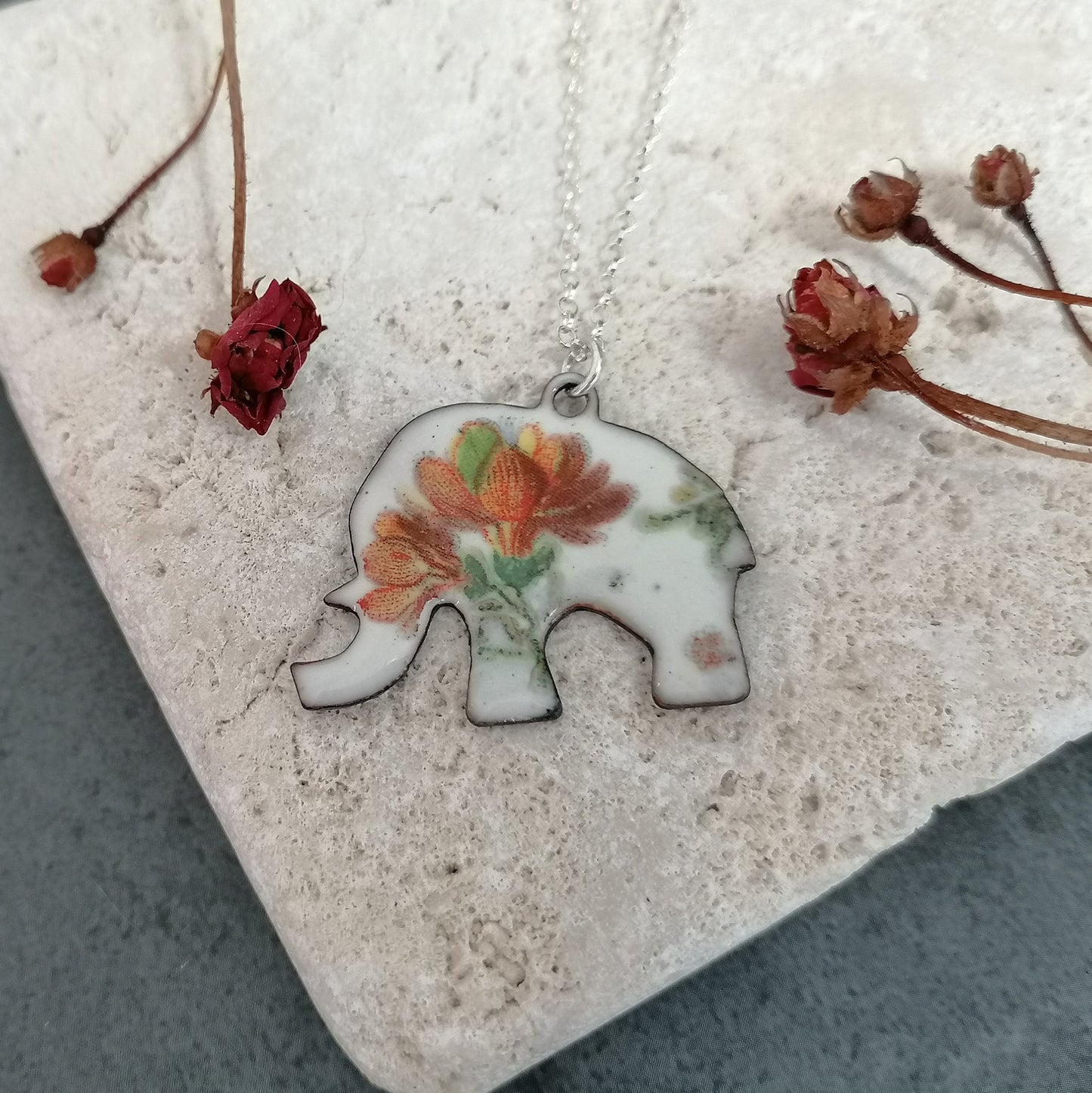 Floral Elephant Necklace