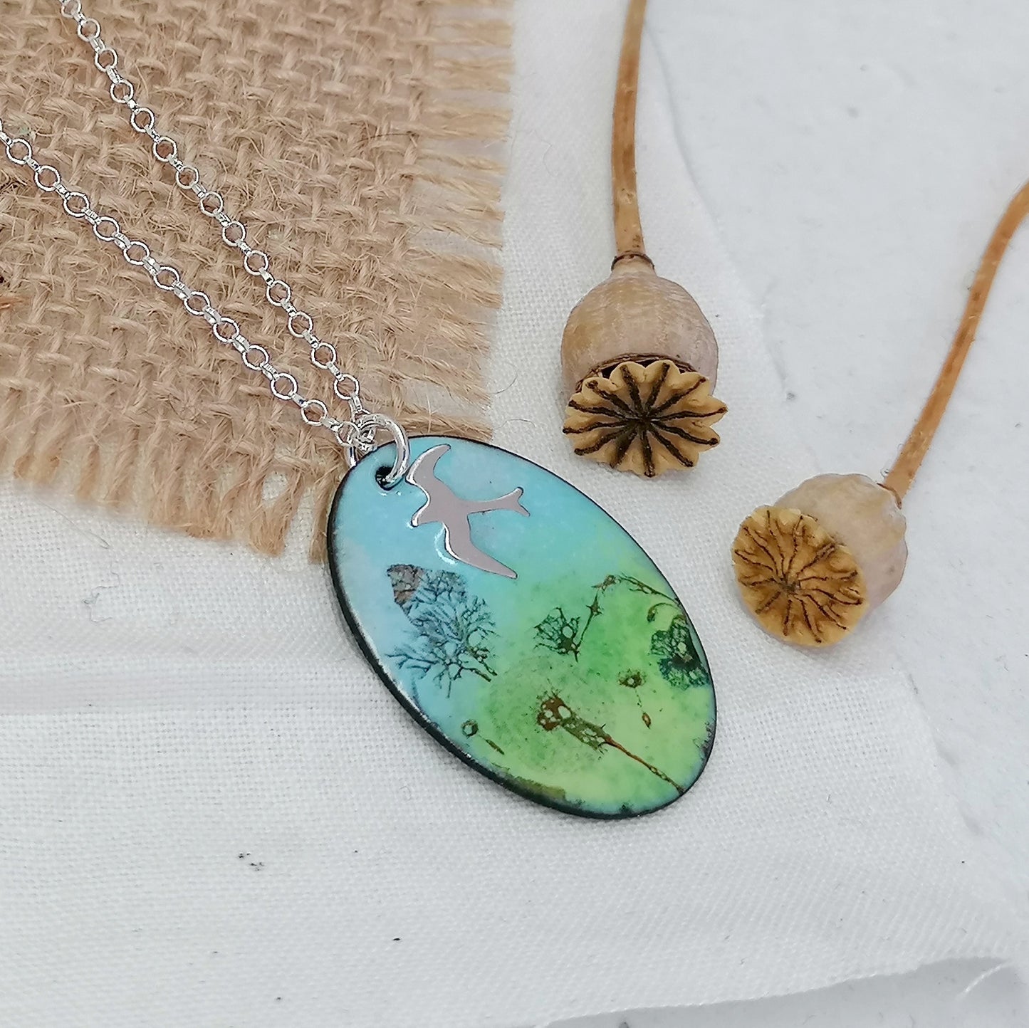 Among The Wildflowers Flying Bird Necklace
