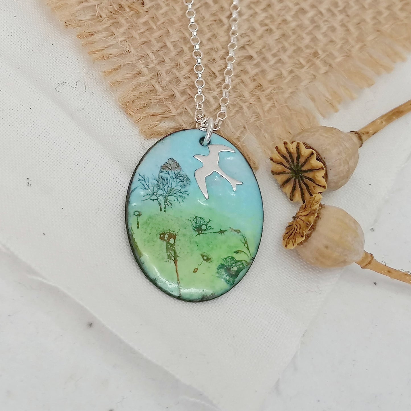 Among The Wildflowers Flying Bird Necklace