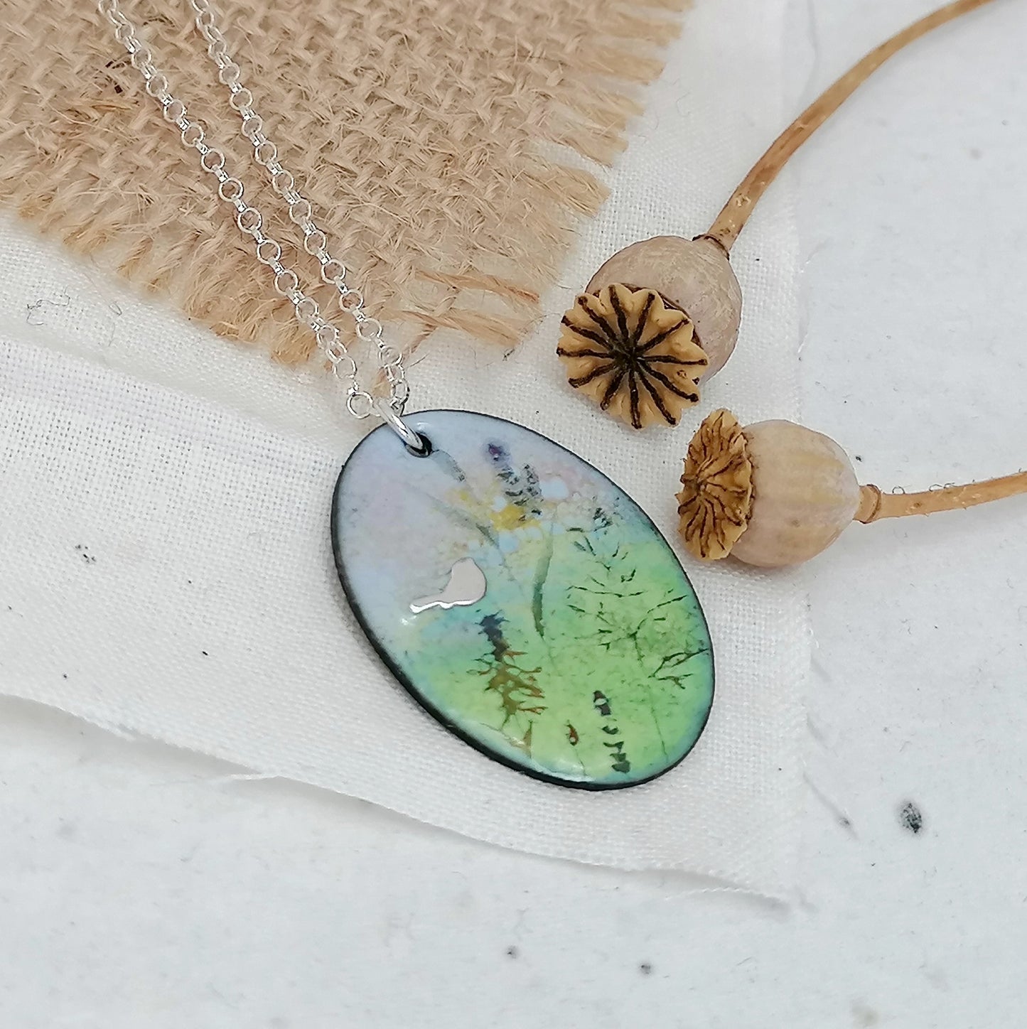 Among The Wildflowers Perching Bird Necklace