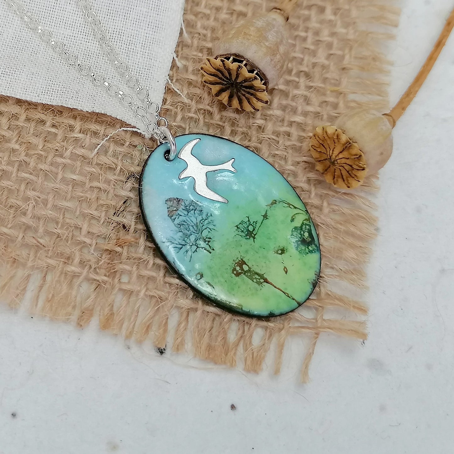 Among The Wildflowers Flying Bird Necklace